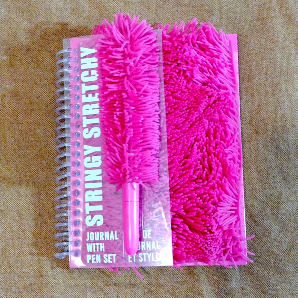 Stringy stretchy journal with pen.